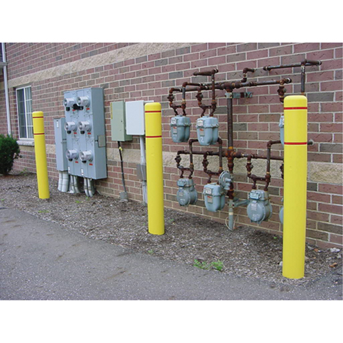 Polyethylene Bollard Covers, 4-1/2" Dia. x 64" L, Yellow Seaboard Timber Mart