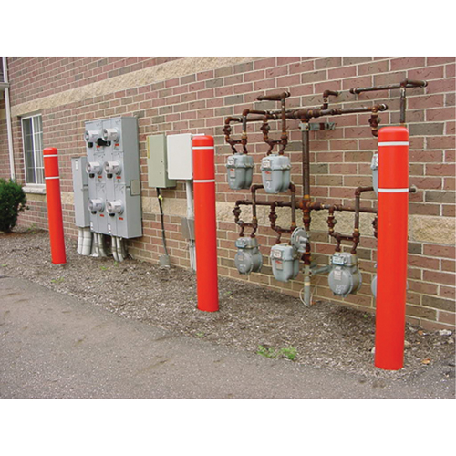 Polyethylene Bollard Covers, 6-5/8" Dia. x 52" L, Red Seaboard Timber Mart
