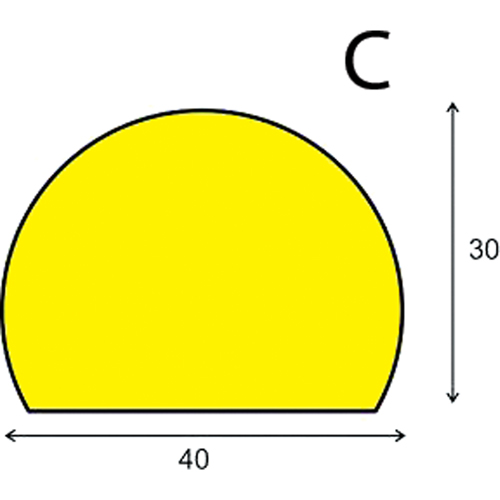 Soft Edge Flexible Warning & Protection Systems, 3.28' (1 m) Long Seaboard Timber Mart