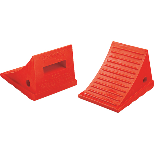 General Purpose Wheel Chocks, Polyurethane, Orange, 7-1/2" W x 8-1/2" D x 6-1/4" H Seaboard Timber Mart