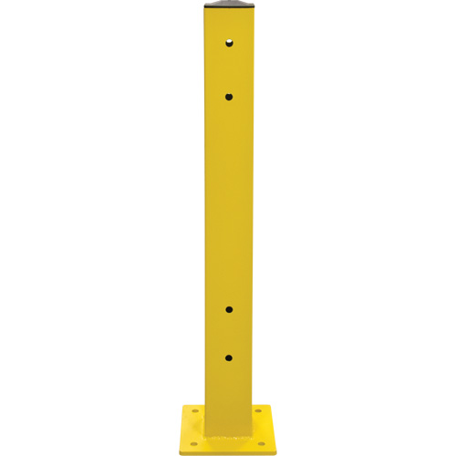 Poteau double pour barri&egrave;re de s&eacute;curit&eacute;, Acier, 5" lo x 44" h, Jaune s&eacute;curit&eacute; OSHA Seaboard Timber Mart