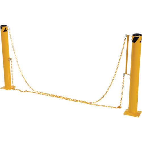 Syst&egrave;me de bornes de protection et chaînes pour quai, Acier, 42" h x 6-5/8" la, Jaune Seaboard Timber Mart