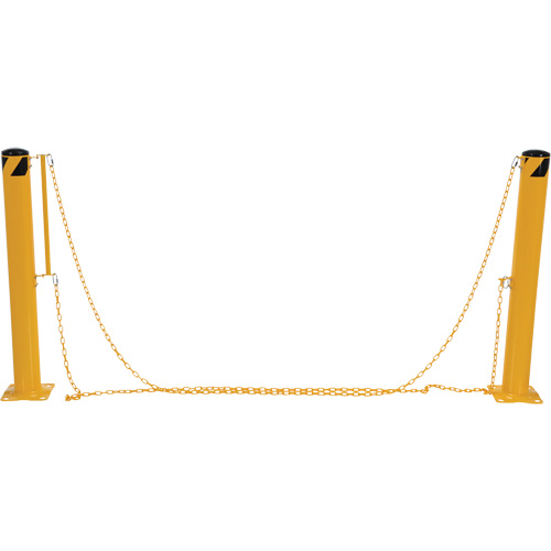 Syst&egrave;me de bornes de protection et chaînes pour quai, Acier, 42" h x 6-5/8" la, Jaune Seaboard Timber Mart