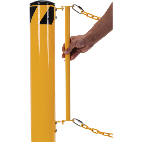 Syst&egrave;me de bornes de protection et chaînes pour quai, Acier, 42" h x 6-5/8" la, Jaune Seaboard Timber Mart