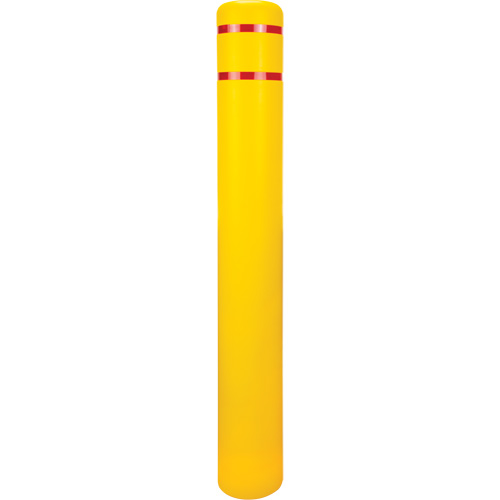 Polyethylene Bollard Cover, 6-5/8" Dia. x 52" L, Red/Yellow Seaboard Timber Mart