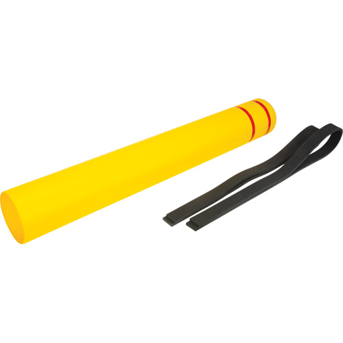 Polyethylene Bollard Cover, 6-5/8" Dia. x 52" L, Red/Yellow Seaboard Timber Mart
