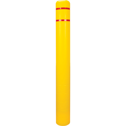 Capuchon en poly&eacute;thyl&egrave;ne pour borne de protection, 6-5/8" dia. x 60" l, Rouge/Jaune Seaboard Timber Mart