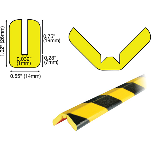 Butoir de protection de rebords mod&egrave;le W 5M, Longueur 16.42' Seaboard Timber Mart