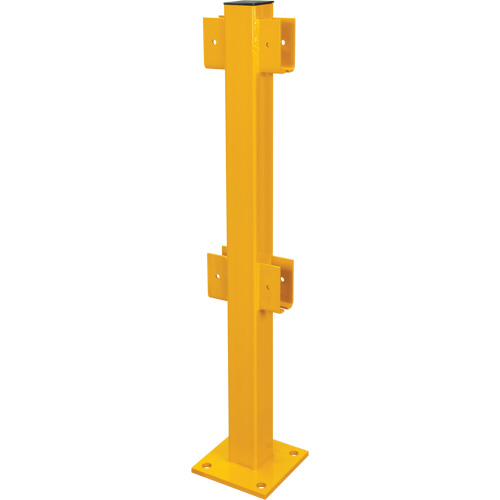 In-Line Post for Light-Duty Guard Rails, Steel, 42" H, Safety Yellow Seaboard Timber Mart