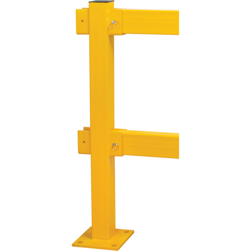 In-Line Post for Light-Duty Guard Rails, Steel, 42" H, Safety Yellow Seaboard Timber Mart