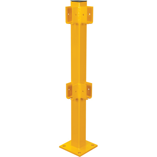 Corner Post for Light-Duty Guard Rails, Steel, 42" H, Safety Yellow Seaboard Timber Mart