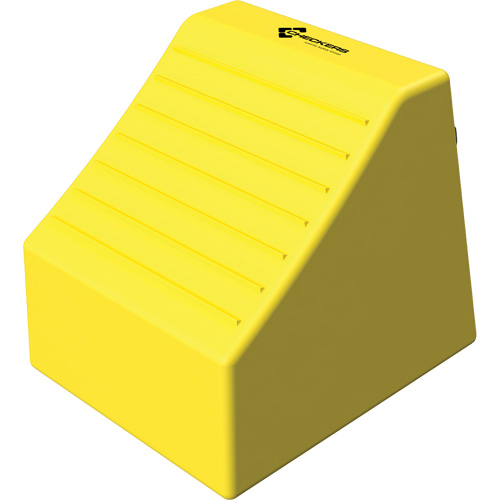 Cale de roue ultra-robuste pour l'exploitation mini&egrave;re Checkers Safety sans support, PEHD, Jaune, 14-1/2" la x 17-1/2" p x 16" h Seaboard Timber Mart