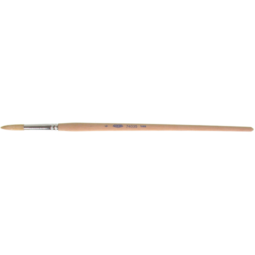 Pure White Bristle Round Marking Paint Brush, 9/32" Brush Width, White China, Wood Handle Seaboard Timber Mart