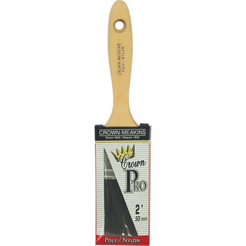 Straight Pro Paint Brush, Poly/Nylon, Wood Handle, 2" Width Seaboard Timber Mart