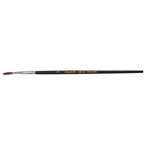 Black Pointed Bristle Artist Brush, 2.1 mm Brush Width, Camel Hair, Wood Handle Seaboard Timber Mart