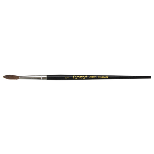 Black Pointed Bristle Artist Brush, 4 mm Brush Width, Camel Hair, Wood Handle Seaboard Timber Mart