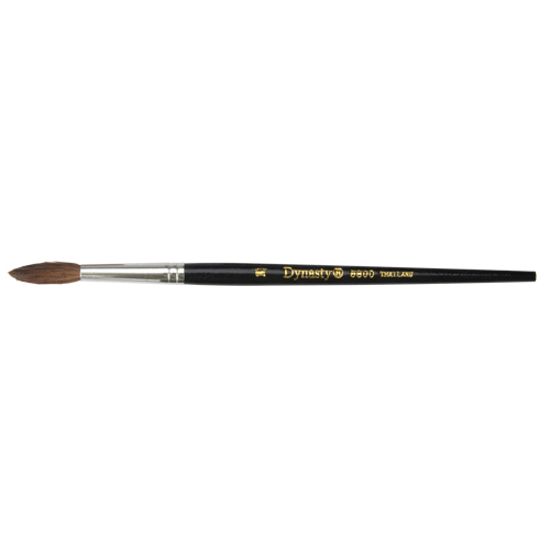 Black Pointed Bristle Artist Brush, 5.7 mm Brush Width, Camel Hair, Wood Handle Seaboard Timber Mart