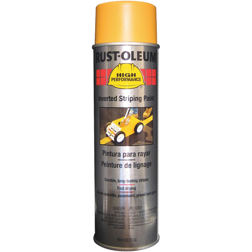 Peinture de traçage en a&eacute;rosol syst&egrave;me 2300 haute performance applicable en position invers&eacute;e, Jaune, 18 oz, Canette a&eacute;rosol Seaboard Timber Mart