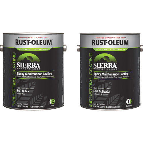Trousse de rev&ecirc;tement dentretien &eacute;poxydique &agrave; base deau Sierra S60, Gallon, Noir Seaboard Timber Mart