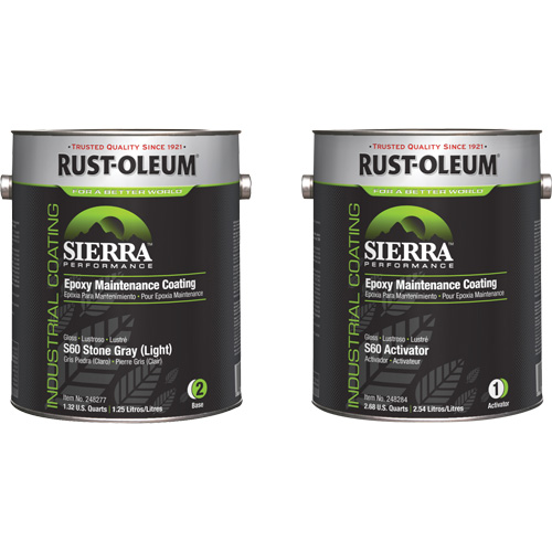 Trousse de rev&ecirc;tement dentretien &eacute;poxydique &agrave; base deau Sierra S60, Gallon, Gris Seaboard Timber Mart