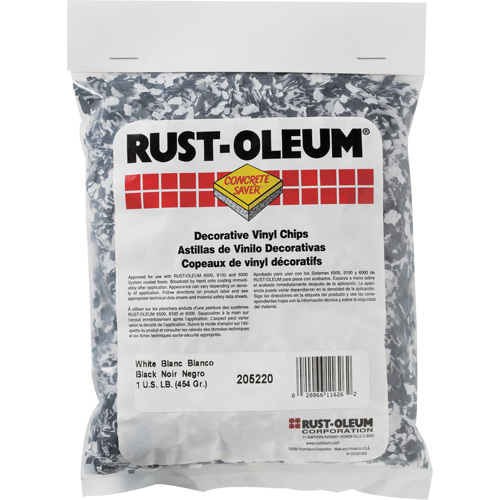 Concrete Saver&reg; Decorative Vinyl Chips, 0.5 kg, Bag, Black/White Blend Seaboard Timber Mart