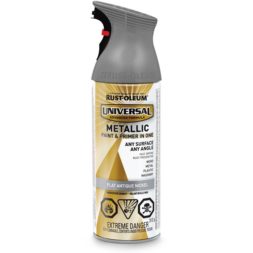 Universal&reg; Spray Paint, Antique Nickel Grey, Metallic, Aerosol Can Seaboard Timber Mart