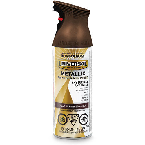 Universal&reg; Spray Paint, Burnished Amber Brown, Very Flat, Aerosol Can Seaboard Timber Mart