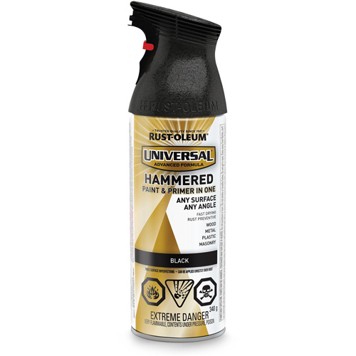 Universal&reg; Paint & Primer In One Spray Paint, Black, Hammered, Aerosol Can Seaboard Timber Mart