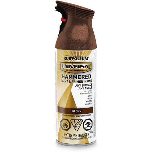 Universal&reg; Paint & Primer In One Spray Paint, Brown, Hammered, Aerosol Can Seaboard Timber Mart