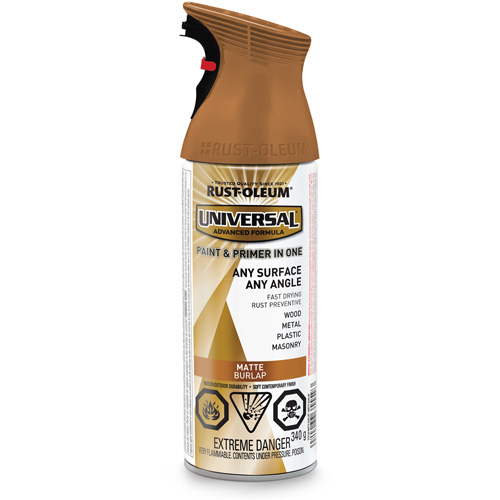 Universal&reg; Enamel Paint & Primer In One, Burlap Brown, Matte, Aerosol Can Seaboard Timber Mart
