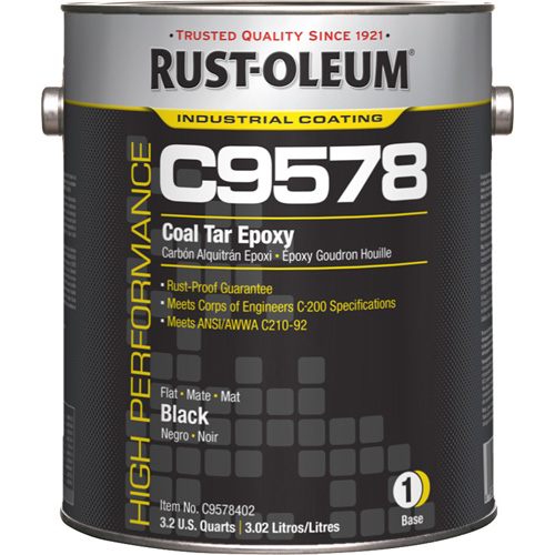 Composant de base pour rev&ecirc;tement &eacute;poxydique &agrave; base de goudron de houille et &agrave; haute teneur en solides du syst&egrave;me C9578, Noir, Gallon Seaboard Timber Mart