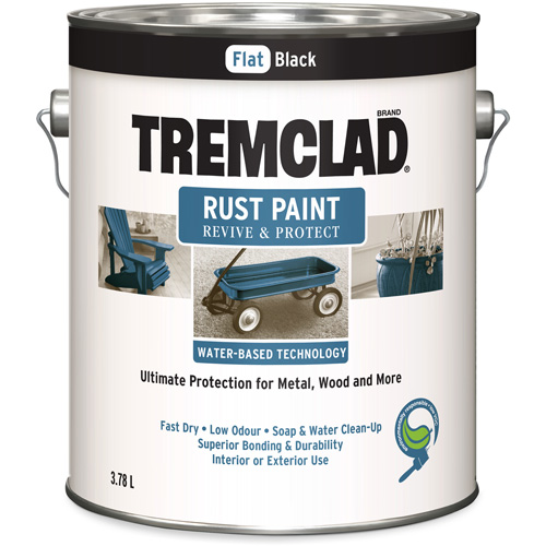 Peinture antirouille &agrave; base d'eau Tremclad, 3,78 L, Gallon, Noir Seaboard Timber Mart