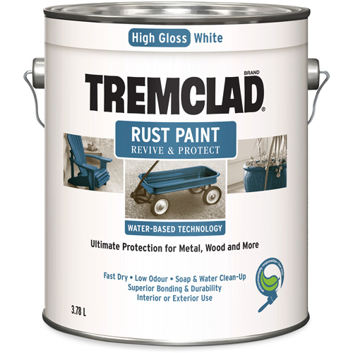 Peinture antirouille &agrave; base d'eau Tremclad, 3,78 L, Gallon, Blanc Seaboard Timber Mart