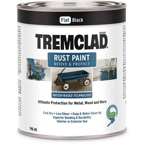 Peinture antirouille &agrave; base d'eau Tremclad, 946 ml, Canette, Noir Seaboard Timber Mart