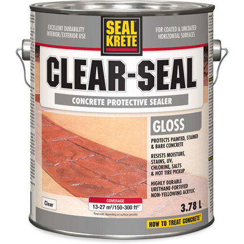 Seal-Krete&reg; Protective Sealer, 3.78 L, Water-Based, Gloss, Clear Seaboard Timber Mart