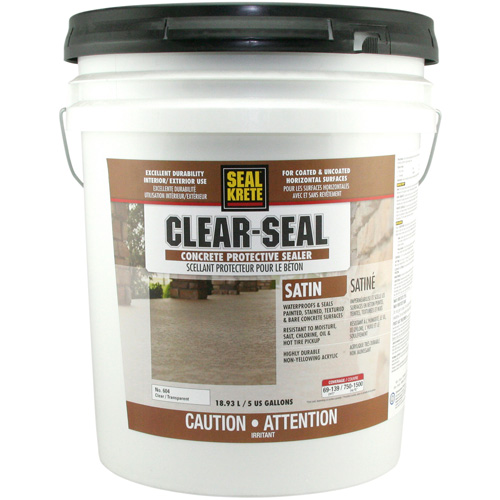 Seal-Krete&reg; Protective Sealer, 18.93 L, Water-Based, Satin, Clear Seaboard Timber Mart