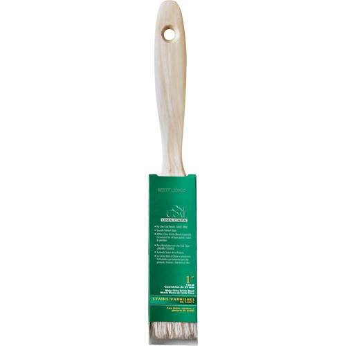 Pinceau pour murs et moulures One Coat, Soie blanche, Manche Bois, Largeur de 1" Seaboard Timber Mart