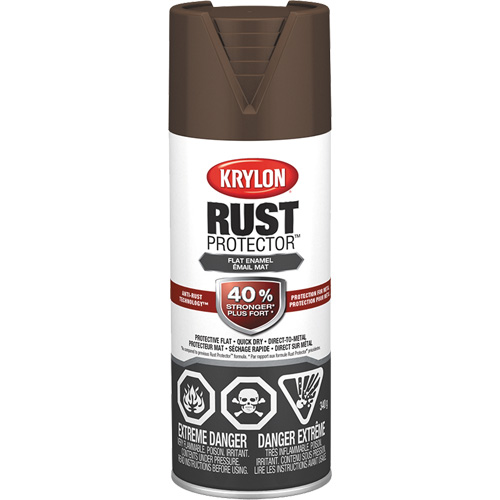 Rust Protector&reg; Enamel Paint, Leather Brown, Very Flat, 12 oz., Aerosol Can Seaboard Timber Mart