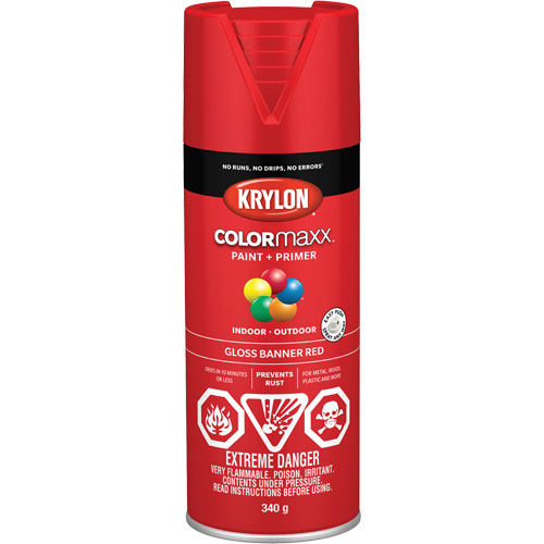 Appr&ecirc;t + peinture COLORmaxx, Rouge banni&egrave;re, Brillant, 12 oz, Canette a&eacute;rosol Seaboard Timber Mart