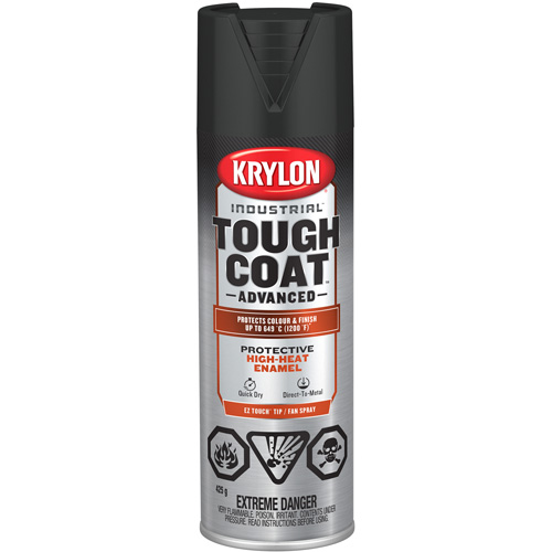 Industrial Tough Coat&reg; Advanced High Heat Paint, High-Heat Black, Flat, 425 g, Aerosol Can Seaboard Timber Mart