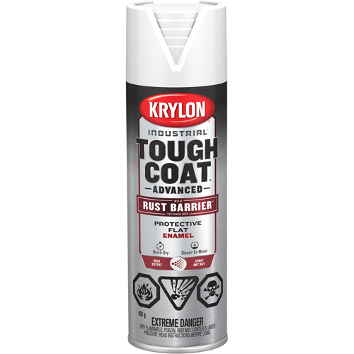 Tough Coat&reg; Advanced Paint with Rust Barrier Technology, White, Flat, 425 g, Aerosol Can Seaboard Timber Mart
