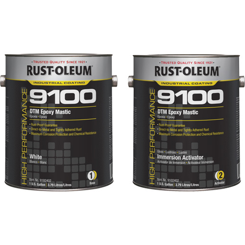 Ensemble de base et d'activateur pour mastic &eacute;poxy DTM du syst&egrave;me 9100, Blanc, Gallon Seaboard Timber Mart