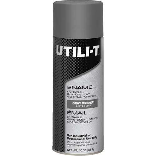 Peinture-&eacute;mail en a&eacute;rosol polyvalent UTILI-T, Appr&ecirc;t gris, 10 oz/283 g, Canette a&eacute;rosol Seaboard Timber Mart