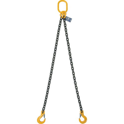 Chain Slings, 80 Chain, Double Legs, Oblong & Grab Hooks, 3/8" x 8' Seaboard Timber Mart