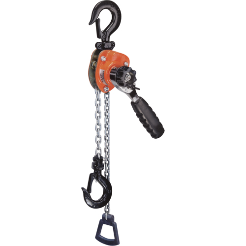Series 602 Mini Ratchet Lever Hoist, 5' Lift, 550 lbs. (0.275 tons) Capacity, Steel Chain Seaboard Timber Mart