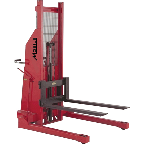 Hydraulic Stacker, Electric Operated, 1500 lbs. Capacity, 60" Max Lift Seaboard Timber Mart
