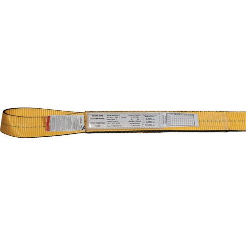 Nylon Slings, Single Ply, Double Eye, Type 3, 4" W x 3' L, 6200 lbs. Vertical Load Limit Seaboard Timber Mart