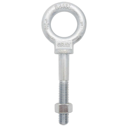 Eye Bolt, 2-13/16" Dia., 6" L, Zinc Plated, 7200 lbs. (3.6 tons) Capacity Seaboard Timber Mart