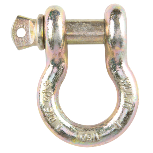 Screw Pin Anchor Shackle, 3/8", Screw Pin, Yellow Chromate Plated Seaboard Timber Mart
