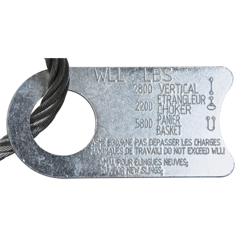 &eacute;lingue de levage &agrave; c&acirc;ble m&eacute;tallique - deux boucles, galvanis&eacute; Seaboard Timber Mart